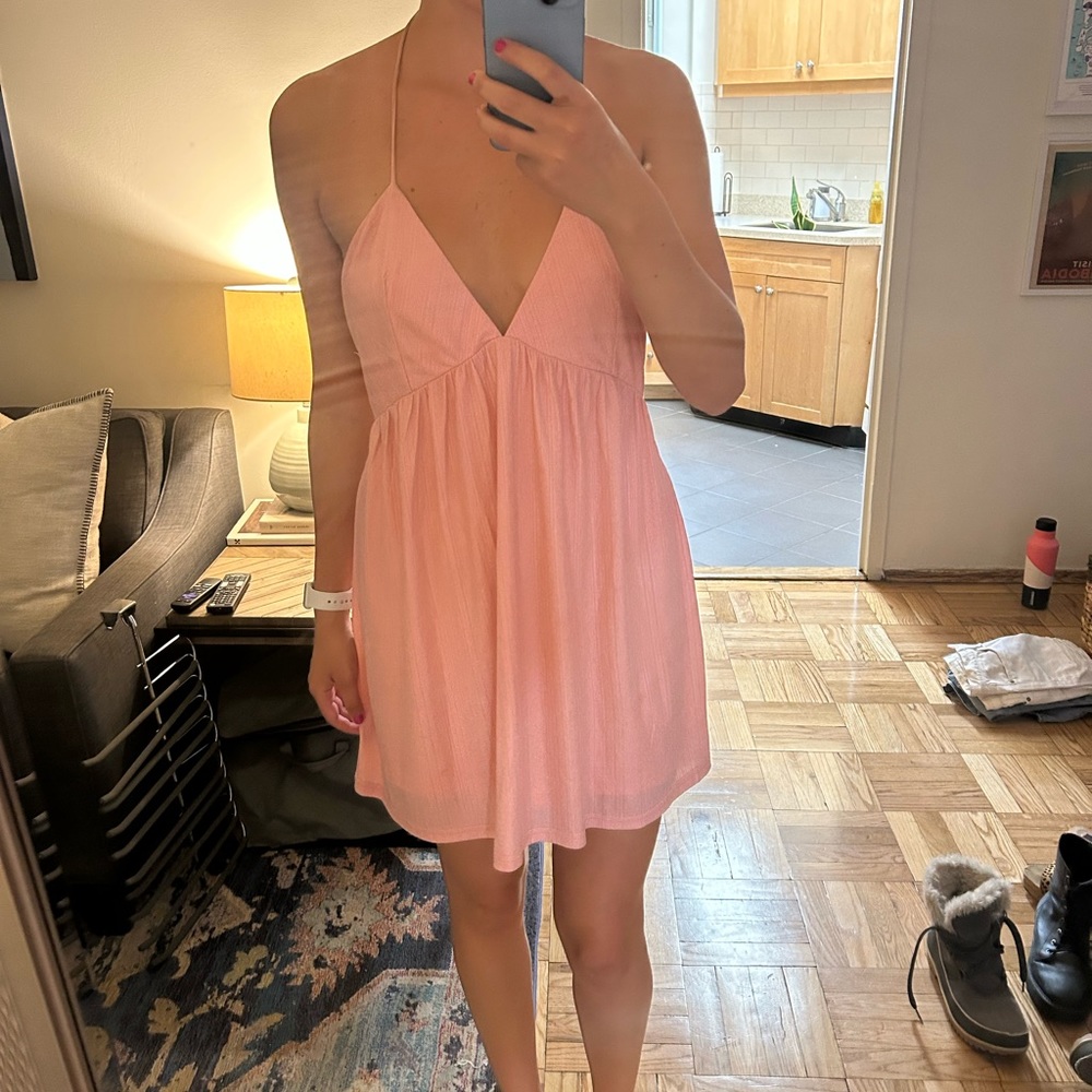 Revolve pink halter dress